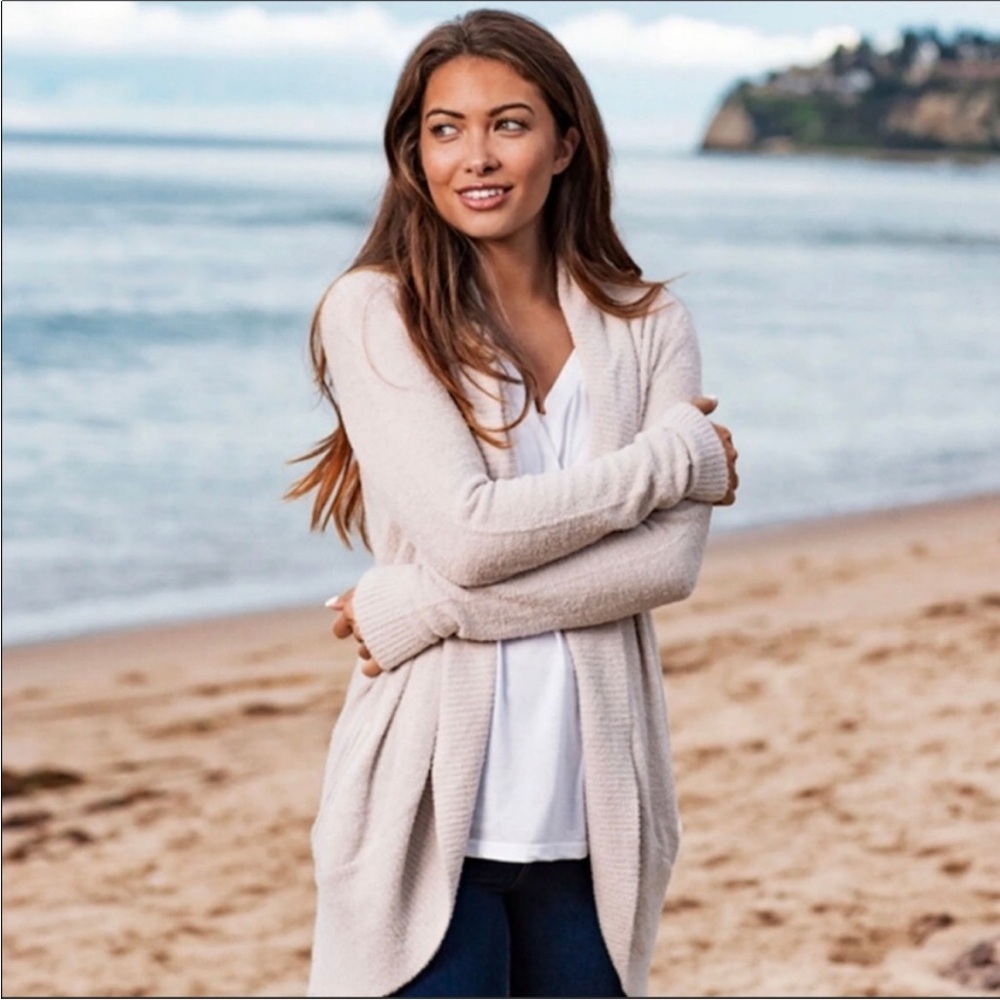 Barefoot Dreams CozyChic Lite Cream Cardigan‎ L/XL